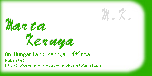 marta kernya business card